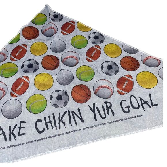 Chick-fil-A Cow Dog Bandana Pup Pet 2016 Make Chikin Yur Goal Fast Food 26 x 13" - Picture 11 of 14